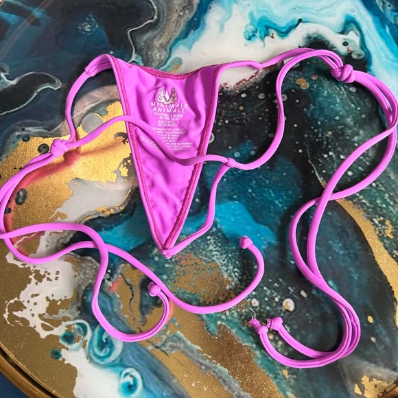 Minimale Animale SANCTUARY TASSEL THONG BIKINI BOTTOM in PARAISO VIOLET - Picture 6 of 12